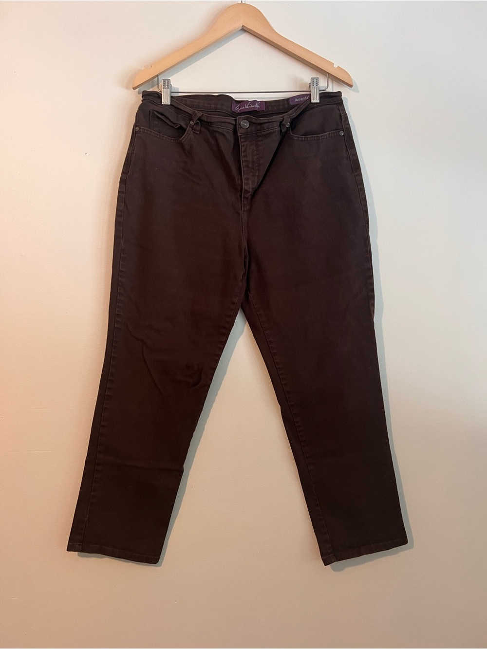 Gloria Vanderbilt Women's Straight Leg Jeans in Dark Brown